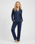 Marineblå Bambus Pysjamas