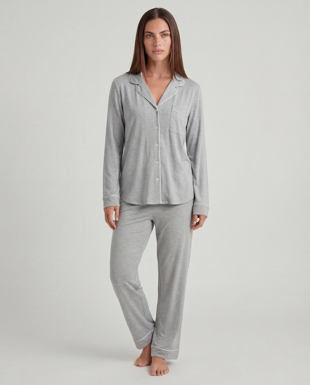 Lysegrå Bambus Pysjamas