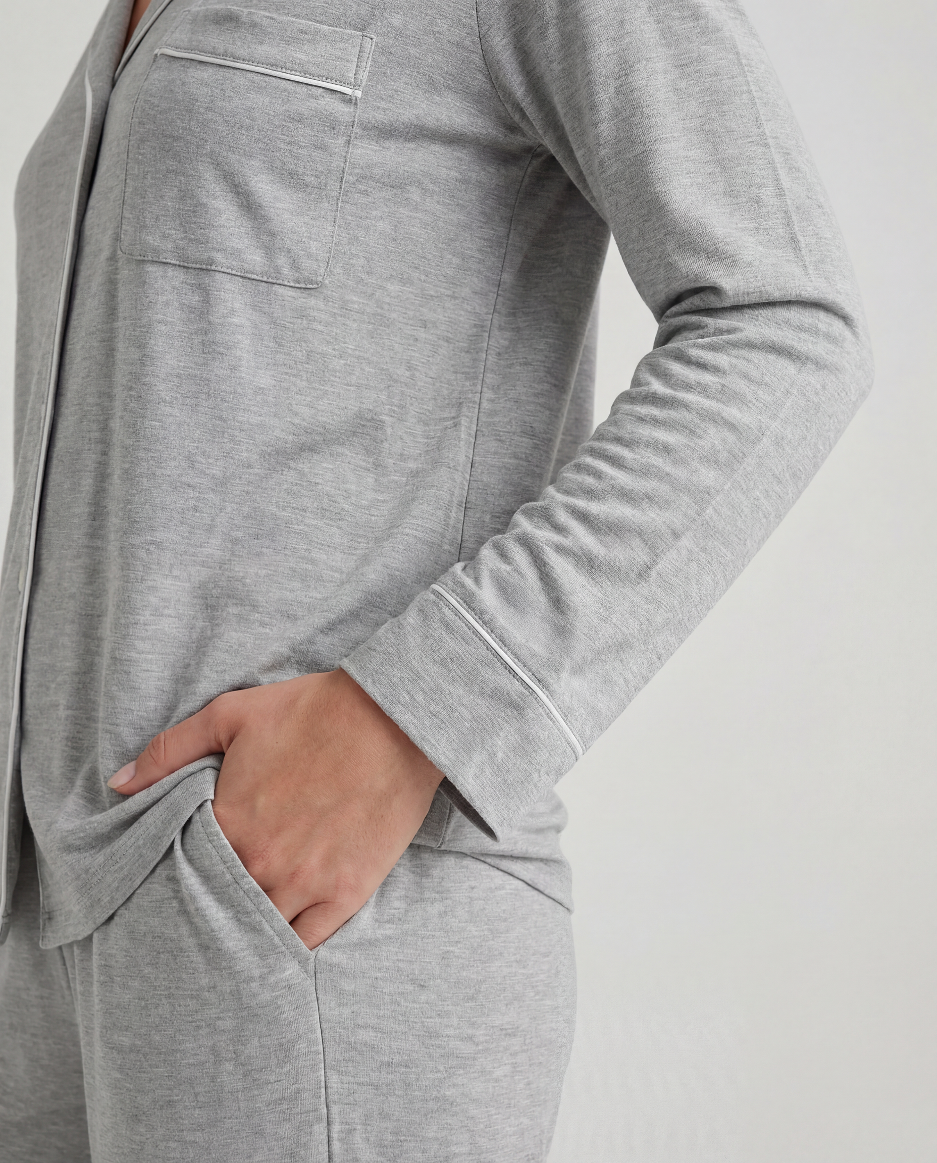 Lysegrå Bambus Pysjamas