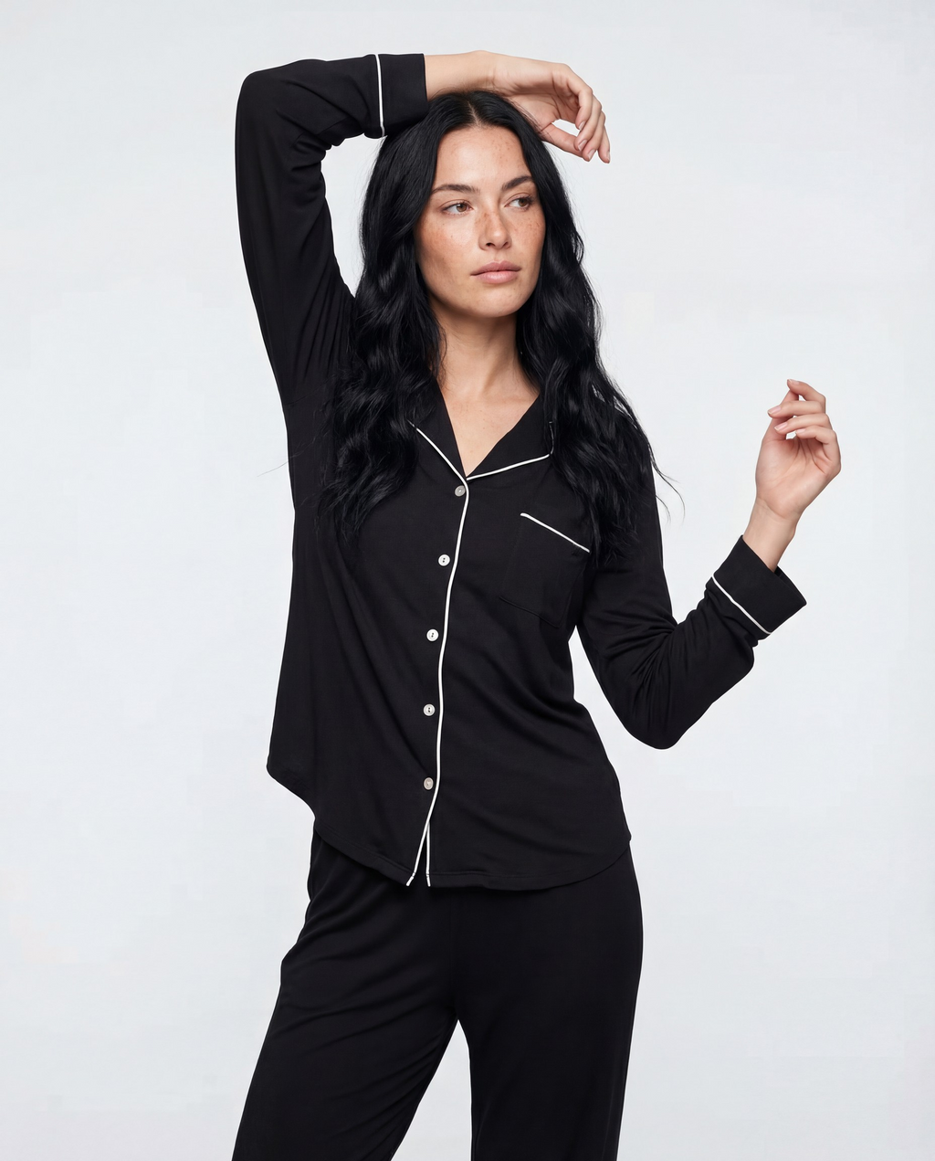 Svart Bambus Pysjamas