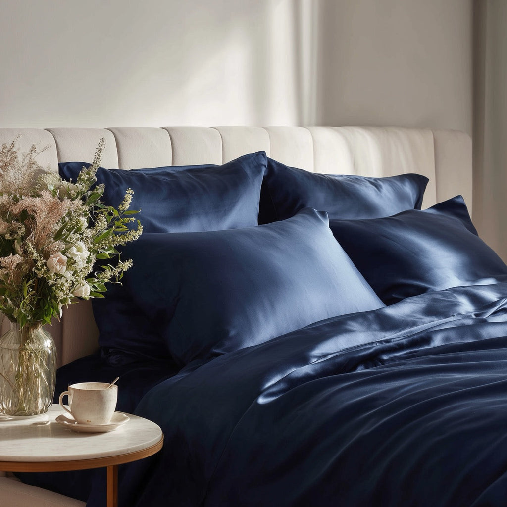 Marineblåt Bambus Sengetøj