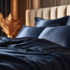 Marineblått Bambus Sengesett