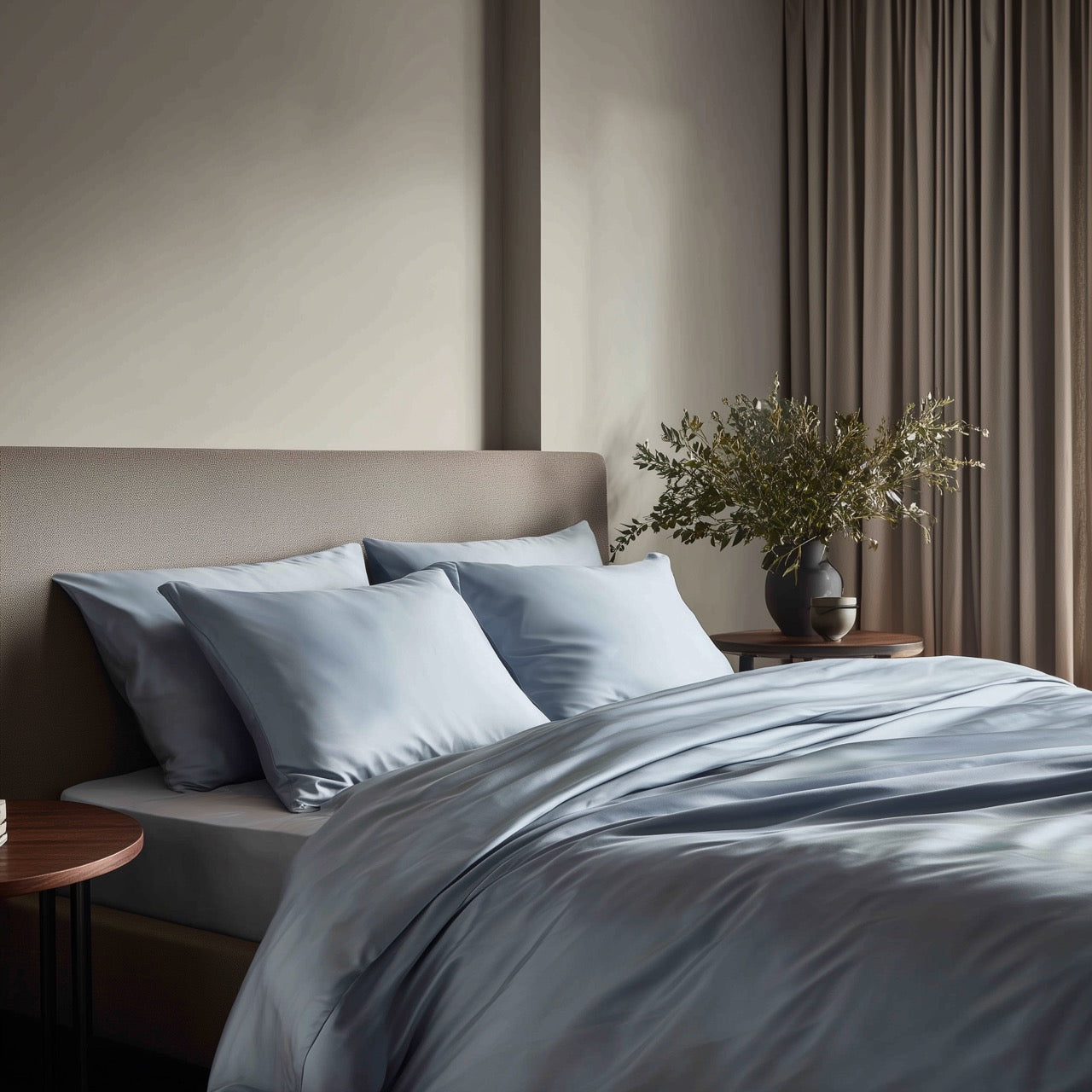 Himmelblått Bambus Sengesett