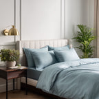 Himmelblått Bambus Sengesett