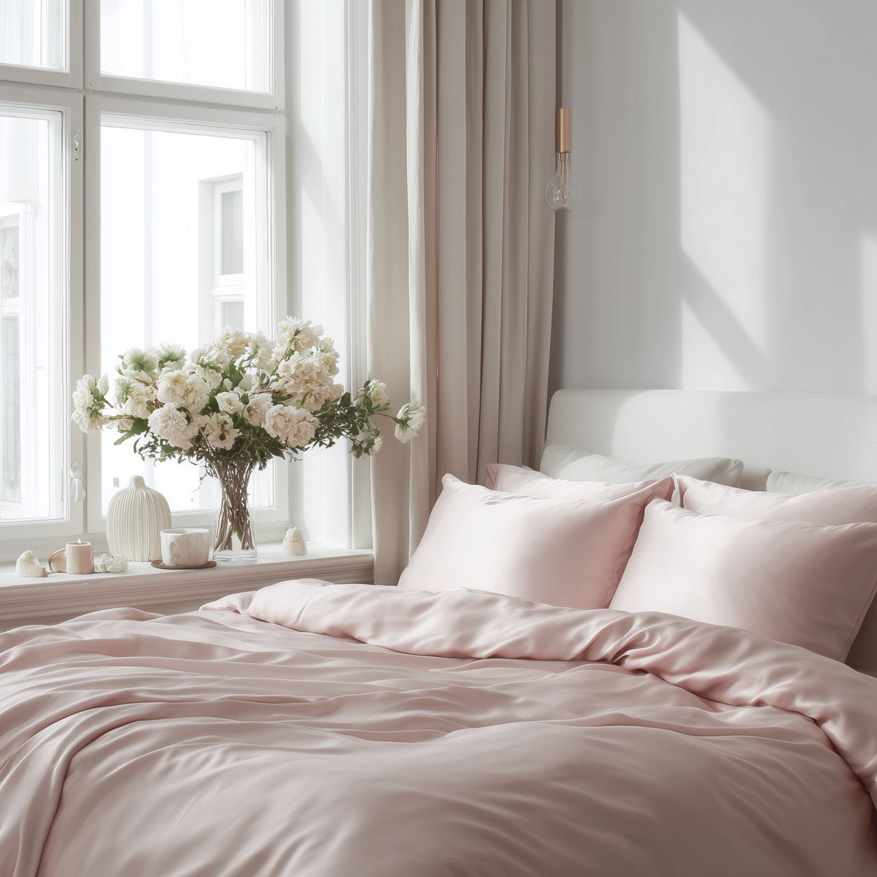 Lyserødt Bambus Sengetøj